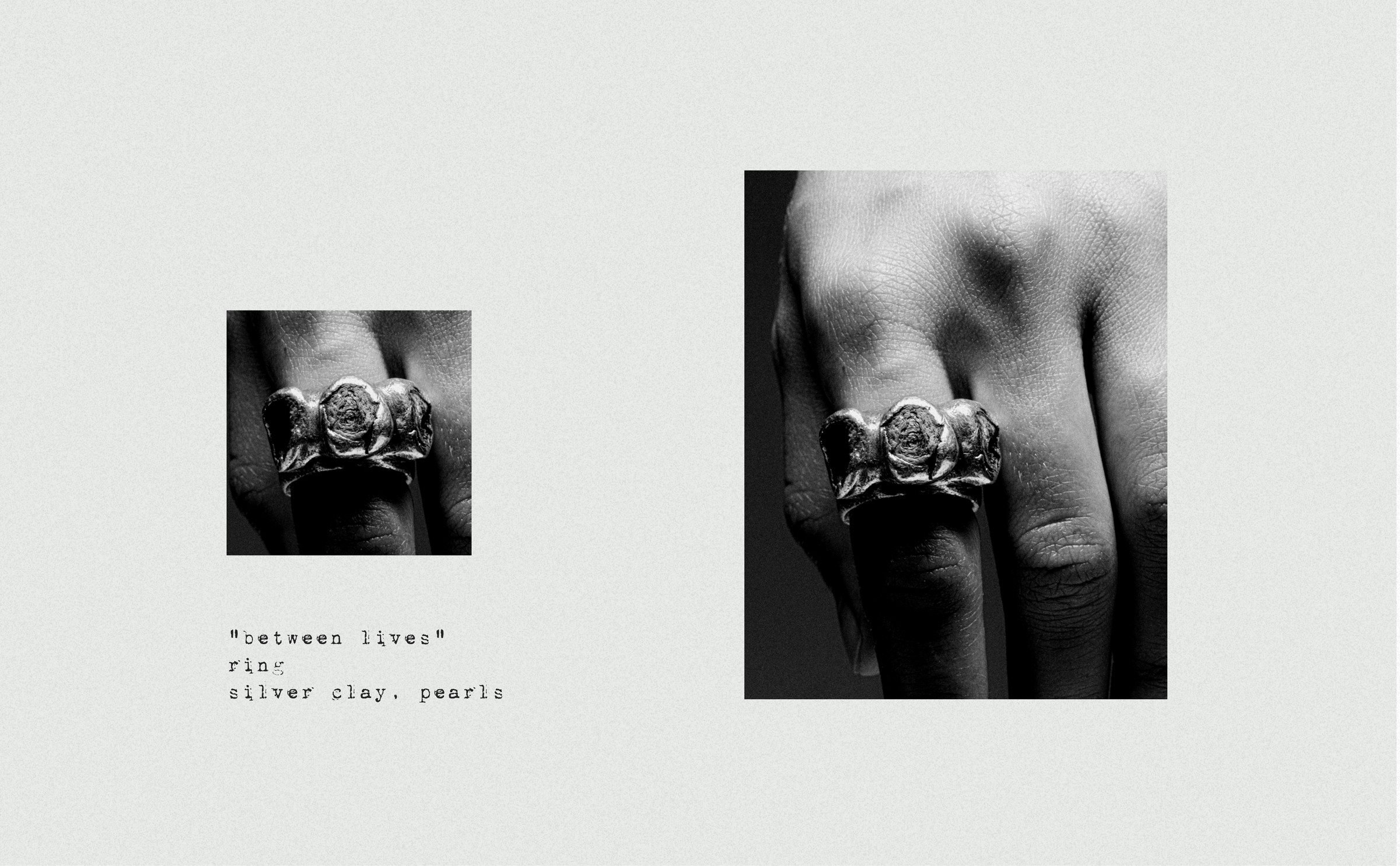 RAW between lives silver clay pearls