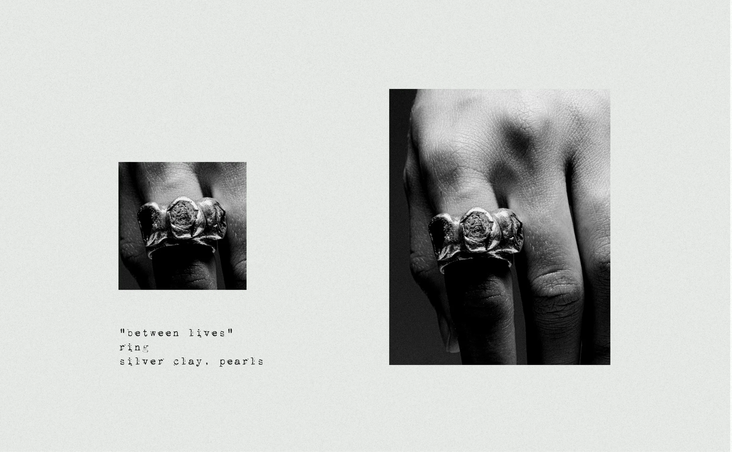 RAW between lives silver clay pearls