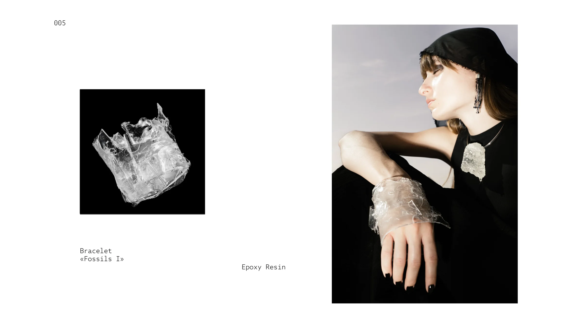 THIRST 005 — Bracelet «Fossils I» — Epoxy Resin