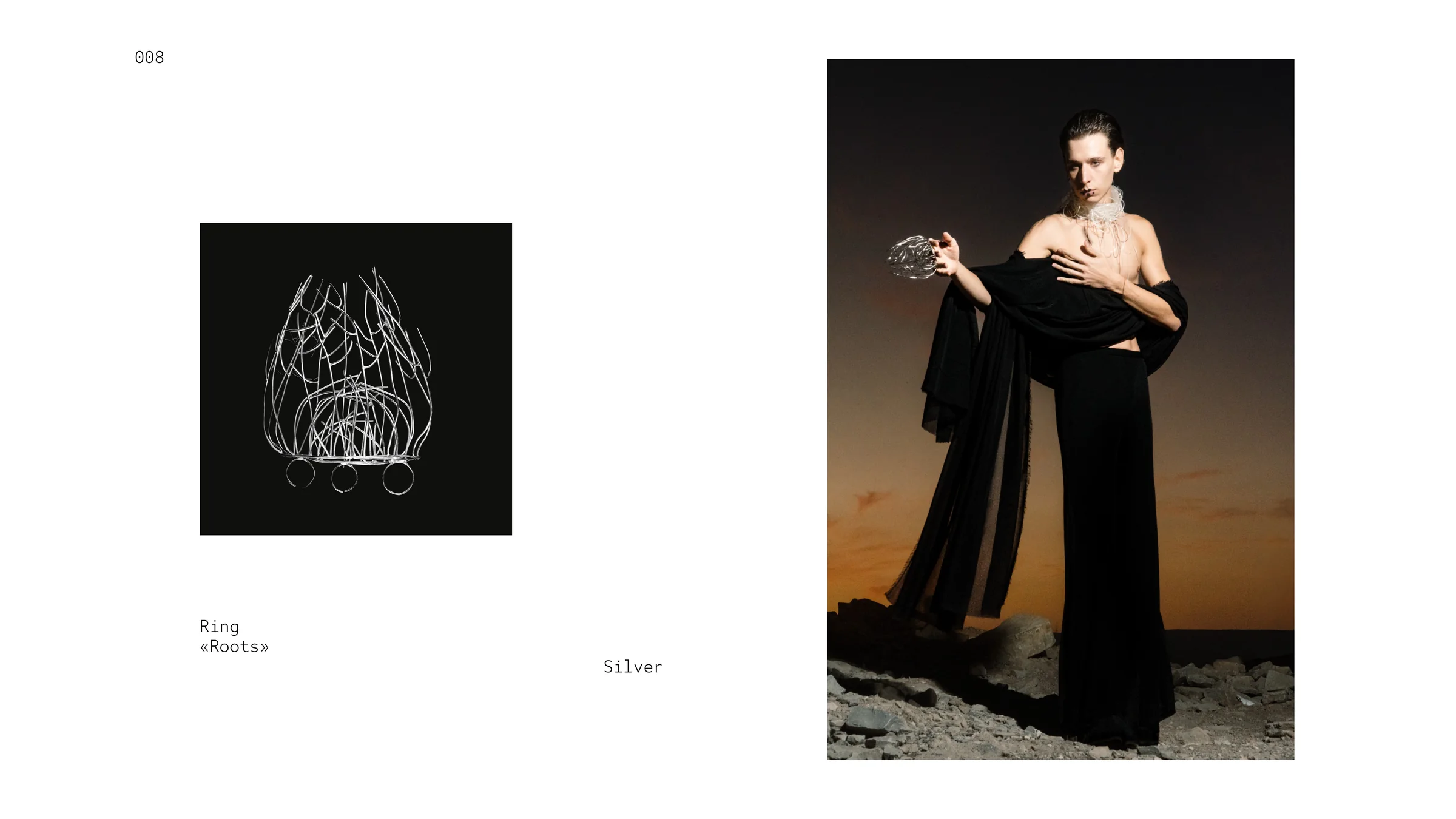 THIRST 008 — Ring «Roots» — Silver